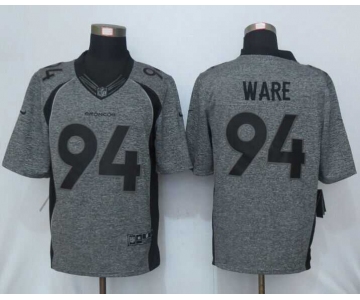 Men's Denver Broncos #94 DeMarcus Ware Nike Gray Gridiron 2015 NFL Gray Limited Jersey