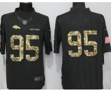 Men's Denver Broncos #95 Derek Wolfe Black Anthracite 2016 Salute To Service Stitched NFL Nike Limited Jersey