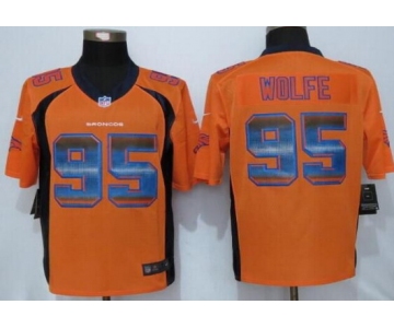 Men's Denver Broncos #95 Derek Wolfe Orange Strobe 2015 NFL Nike Fashion Jersey