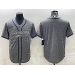 Men's Denver Broncos Blank Gray With Patch Cool Base Stitched Baseball Jersey