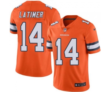 Nike Broncos #14 Cody Latimer Orange Men's Stitched NFL Limited Rush Jersey