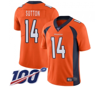 Nike Broncos #14 Courtland Sutton Orange Men's Stitched NFL 100th Season Vapor Limited Jersey