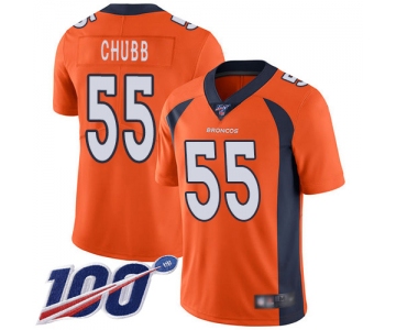 Nike Broncos #55 Bradley Chubb Orange Men's Stitched NFL 100th Season Vapor Limited Jersey