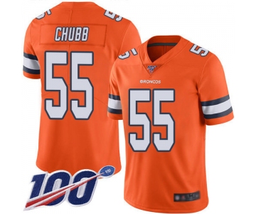 Nike Broncos #55 Bradley Chubb Orange Men's Stitched NFL Limited Rush 100th Season Jersey
