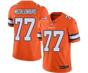Nike Broncos #77 Karl Mecklenburg Orange Men's Stitched NFL Limited Rush Jersey