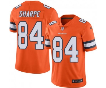 Nike Broncos #84 Shannon Sharpe Orange Men's Stitched NFL Limited Rush Jersey