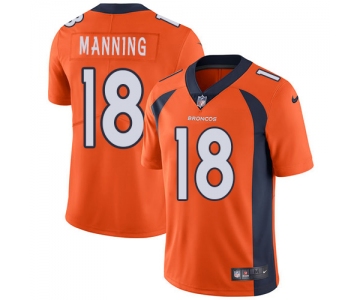 Nike Denver Broncos #18 Peyton Manning Orange Team Color Men's Stitched NFL Vapor Untouchable Limited Jersey