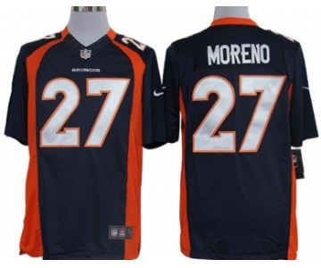 Nike Denver Broncos #27 Knowshon Moreno Blue Limited Jersey