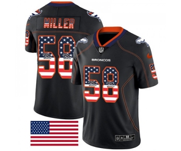 Nike Denver Broncos #58 Von Miller Black Men's Stitched NFL Limited Rush USA Flag Jersey