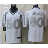 Nike Denver Broncos #80 Julius Thomas Platinum White Limited Jersey