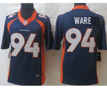 Nike Denver Broncos #94 DeMarcus Ware 2013 Blue Limited Jersey