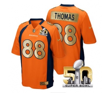 Pro Order Denver Broncos Jersey 88 Demaryius Thomas Orange Super Bowl 50 Limited Jerseys