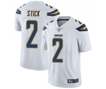 Chargers #2 Easton Stick White Men's Stitched Football Vapor Untouchable Limited Jersey