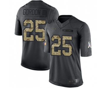 Chargers #25 Melvin Gordon III Black Men's Stitched Football Limited 2016 Salute to Service Jersey