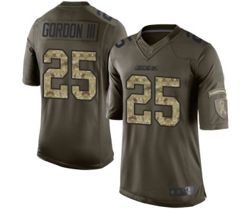 Chargers #25 Melvin Gordon III Green Men's Stitched Football Limited 2015 Salute to Service Jersey