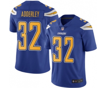 Chargers #32 Nasir Adderley Electric Blue Men's Stitched Football Limited Rush Jersey