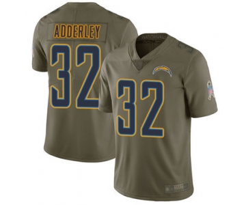 Chargers #32 Nasir Adderley Olive Men's Stitched Football Limited 2017 Salute To Service Jersey