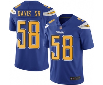 Chargers #58 Thomas Davis Sr Electric Blue Men's Stitched Football Limited Rush Jersey