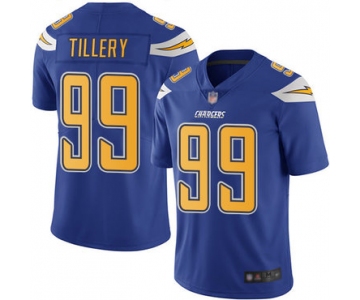 Chargers #99 Jerry Tillery Electric Blue Men's Stitched Football Limited Rush Jersey
