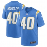 Men's Los Angeles Chargers #40 Zander Horvath 2022 Blue Stitched Football Game Jersey