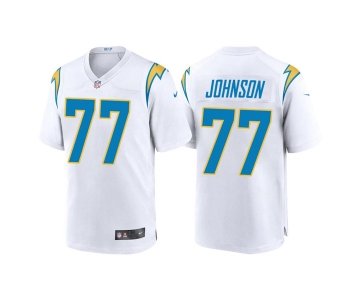 Men's Los Angeles Chargers #77 Zion Johnson White Limited Stitched Jersey