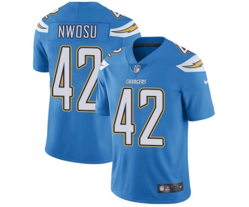 Men's Nike Los Angeles Chargers #42 Uchenna Nwosu Electric Blue Alternate Stitched NFL Vapor Untouchable Limited Jersey