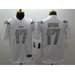 Men's San Diego Chargers #17 Philip Rivers White Platinum NFL Nike Limited Jersey