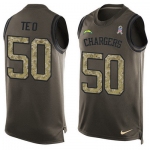 Men's San Diego Chargers #50 Manti Te'o Green Salute to Service Hot Pressing Player Name & Number Nike NFL Tank Top Jersey