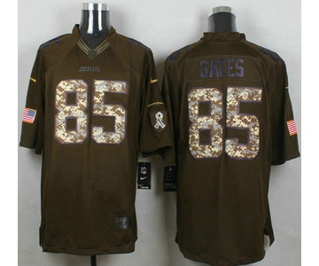 Men's San Diego Chargers #85 Antonio Gates Green Salute to Service 2015 NFL Nike Limited Jersey