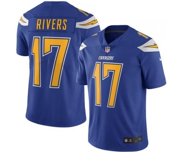 Nike Chargers #17 Philip Rivers Electric Blue Men's Stitched NFL Limited Rush Jersey