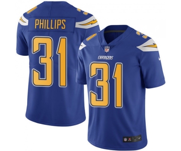 Nike Chargers #31 Adrian Phillips Electric Blue Men's Stitched NFL Limited Rush Jersey
