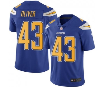 Nike Chargers #43 Branden Oliver Electric Blue Men's Stitched NFL Limited Rush Jersey