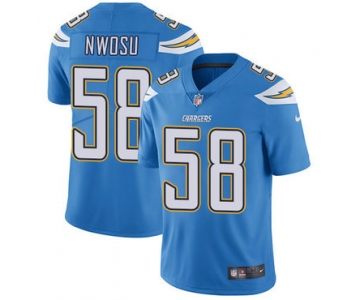 Nike Chargers #58 Uchenna Nwosu Electric Blue Alternate Men's Stitched NFL Vapor Untouchable Limited Jersey