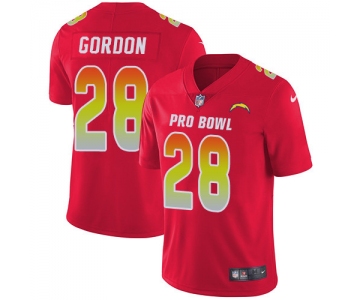 Nike Los Angeles Chargers #28 Melvin Gordon Red Men's Stitched NFL Limited AFC 2019 Pro Bowl Jersey
