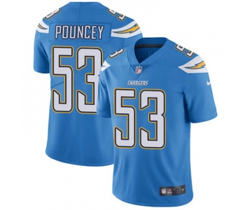 Nike Los Angeles Chargers #53 Mike Pouncey Electric Blue Alternate Men's Stitched NFL Vapor Untouchable Limited Jersey