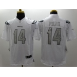 Nike San Diego Chargers #14 Dan Fouts Platinum White Limited Jersey