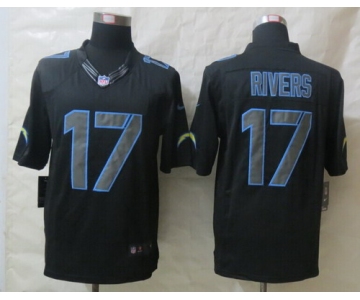 Nike San Diego Chargers #17 Philip Rivers Black Impact Limited Jersey