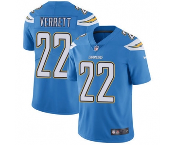 Nike San Diego Chargers #22 Jason Verrett Electric Blue Alternate Men's Stitched NFL Vapor Untouchable Limited Jersey