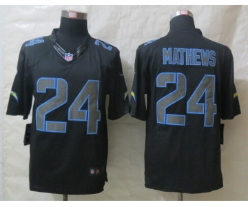 Nike San Diego Chargers #24 Ryan Mathews Black Impact Limited Jersey