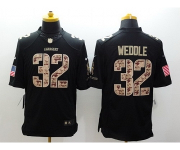 Nike San Diego Chargers #32 Eric Weddle Salute to Service Black Limited Jersey