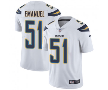Nike San Diego Chargers #51 Kyle Emanuel White Men's Stitched NFL Vapor Untouchable Limited Jersey