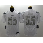 Nike San Diego Chargers #55 Junior Seau Platinum White Limited Jersey