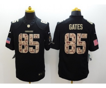 Nike San Diego Chargers #85 Antonio Gates Salute to Service Black Limited Jersey