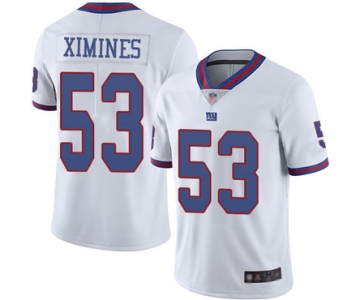 Giants #53 Oshane Ximines White Men's Stitched Football Limited Rush Jersey