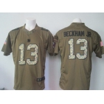 Men's New York Giants #13 Odell Beckham Jr Green Salute To Service 2015 NFL Nike Limited Jersey