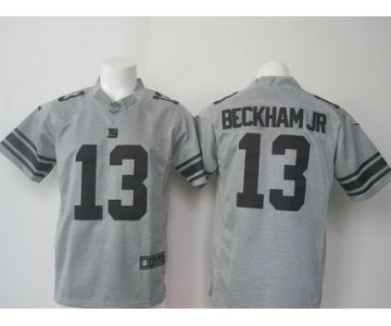 Men's New York Giants #13 Odell Beckham Jr Nike Gray Gridiron 2015 NFL Gray Limited Jersey