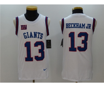 Men's New York Giants #13 Odell Beckham Jr White Color Rush 2017 Vest Stitched NFL Nike Tank Top Jersey