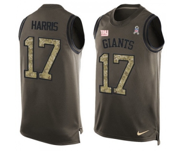 Men's New York Giants #17 Dwayne Harris Green Salute to Service Hot Pressing Player Name & Number Nike NFL Tank Top Jersey