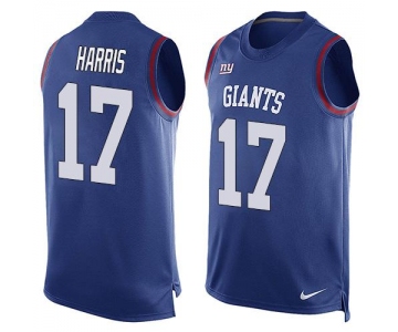 Men's New York Giants #17 Dwayne Harris Royal Blue Hot Pressing Player Name & Number Nike NFL Tank Top Jersey