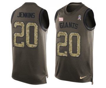 Men's New York Giants #20 Janoris Jenkins Green Salute to Service Hot Pressing Player Name & Number Nike NFL Tank Top Jersey